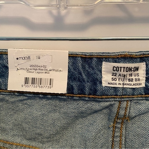 COTTON:ON Womens Curve A-Line High Rise Denim Short Lagoon Blue Size 18 NWT - Picture 6 of 10